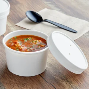 Empress Paper Food / Soup Container w/Lid 8 oz White Combo